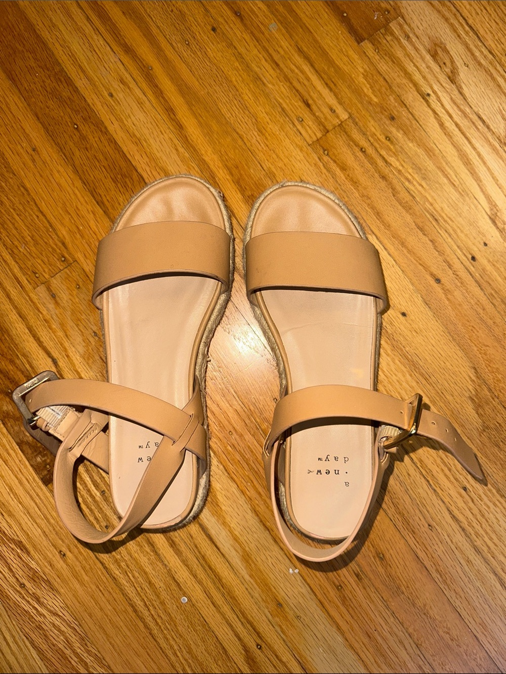 a new day Tan Ankle-Strap Espadrille Slide Sandals